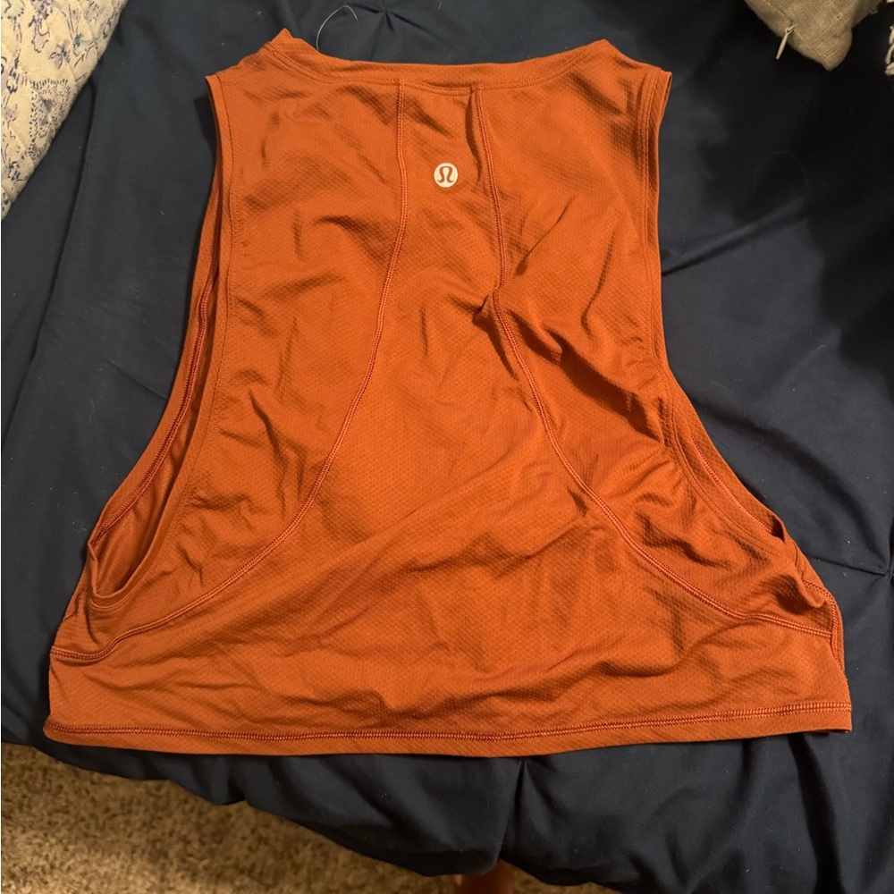 Lululemon cropped tank in Rust Color